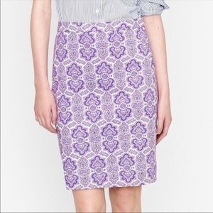 J crew purple paisley pencil skirt